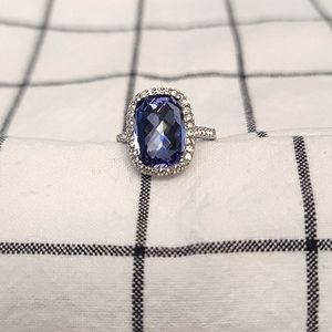 Tanzanite Crystal Sterling Silver Ring